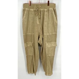 Anthropologie Daily Practice‎ Cargo Pockets Jogger Pants Beige Medium High-Rise